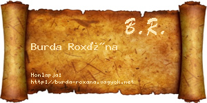 Burda Roxána névjegykártya